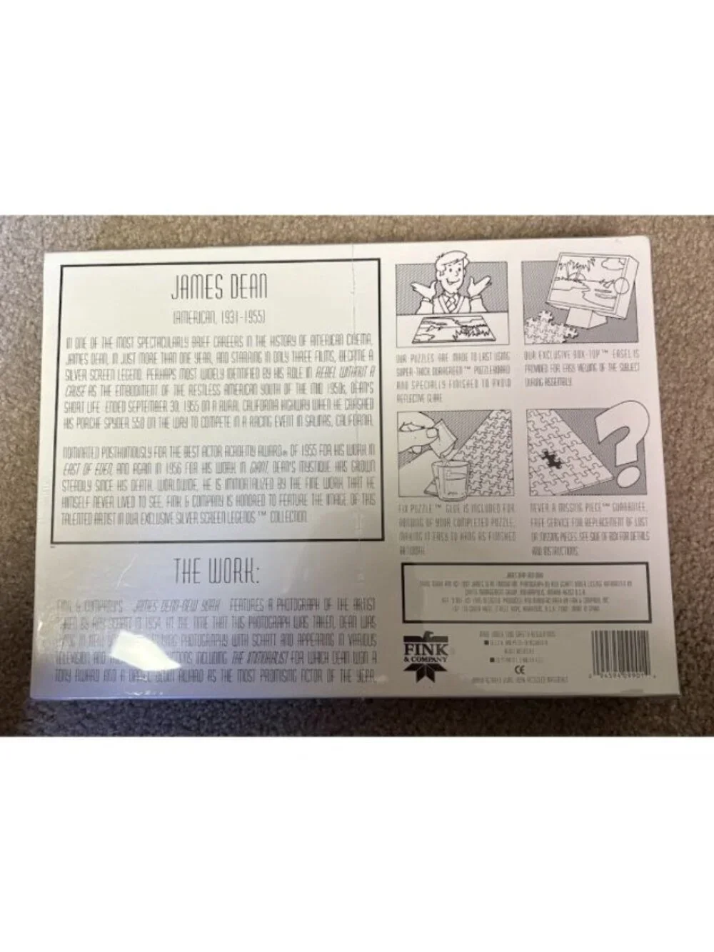 Vintage Fink & Company James Dean Puzzle Silver Screen Legends 1000 Piece Sealed